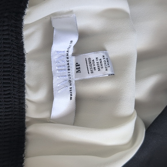 WHBM Pleated White Midi Skirt with Black MP - Picture 5 of 6